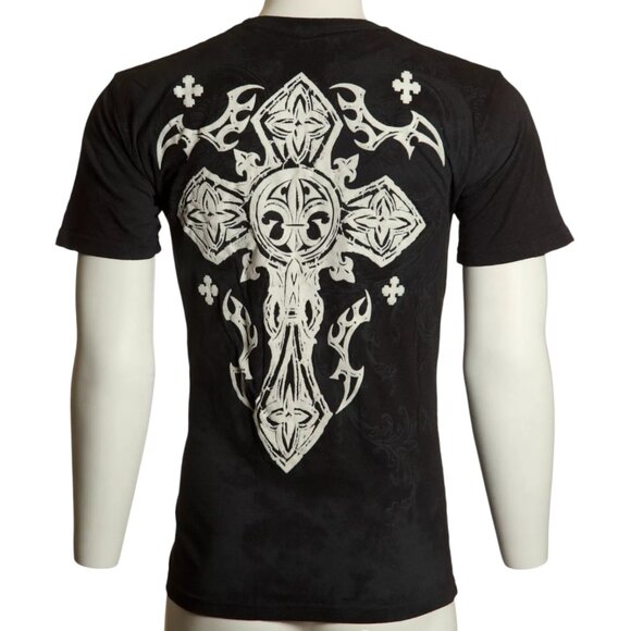 ARCHAIC by AFFLICTION Black FATAL COURSE Short Sleeve Slim Fit Y2K T-shirt NWT - Picture 7 of 9